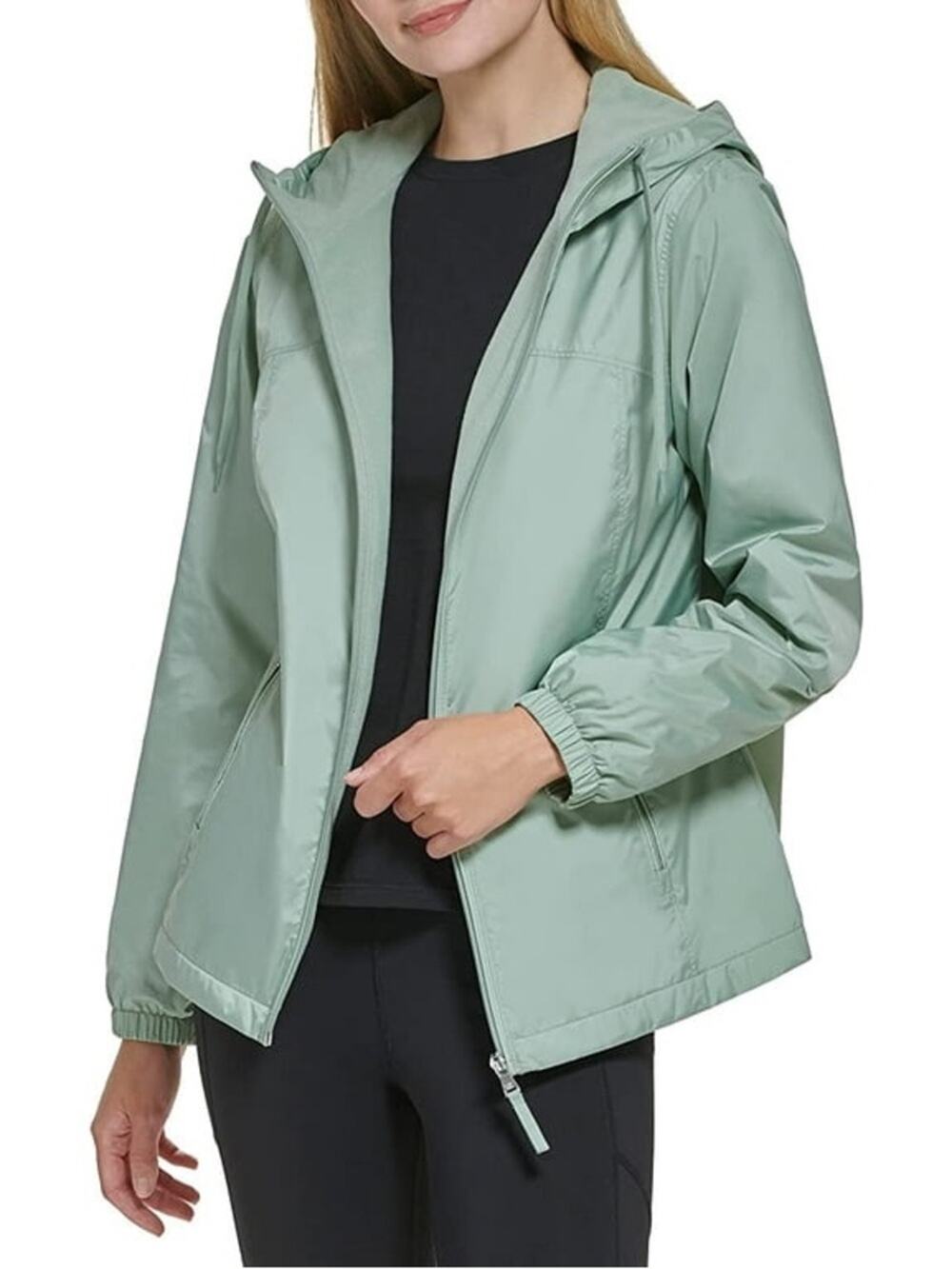 Calvin Klein Light Sage green Hooded Windbreaker Jacket - Women's XL